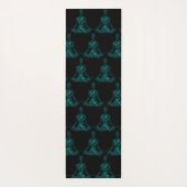 Tapis De Yoga Noir & Turquoise Word Cloud (Dos)