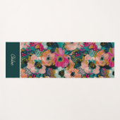 Tapis De Yoga Nom aquarelle florale (Devant (Horizontal))