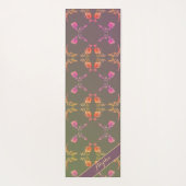 Tapis De Yoga Nom avec Coeurs Roses sur la prune (Dos)