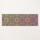 Tapis De Yoga Nom avec Coeurs Roses sur la prune (Devant (Horizontal))