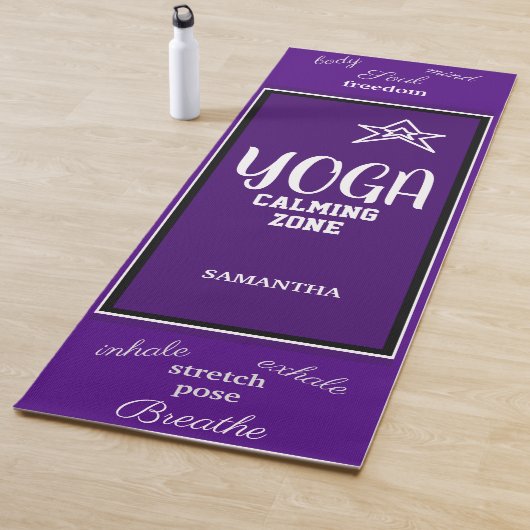 Tapis De Yoga Nom Blanc Indigo (En situation)