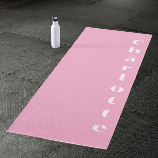 Tapis De Yoga Nom blanc rose