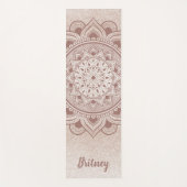 Tapis De Yoga Nom Customisé Feminine Chic Rose Gold Mandala (Devant)