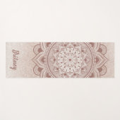 Tapis De Yoga Nom Customisé Feminine Chic Rose Gold Mandala (Devant (Horizontal))