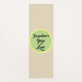 Tapis De Yoga Nom de cercle vert jaune beige (Devant)