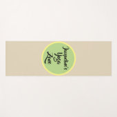 Tapis De Yoga Nom de cercle vert jaune beige (Devant (Horizontal))
