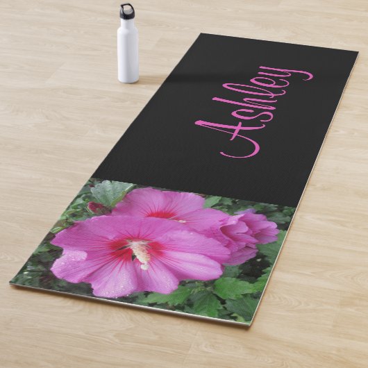 Tapis De Yoga Nom de la photographie florale rose (En situation)