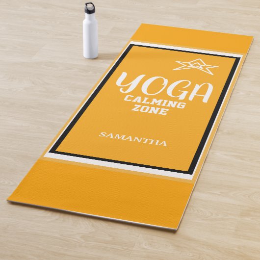 Tapis De Yoga Nom de l'étoile blanche orange (En situation)