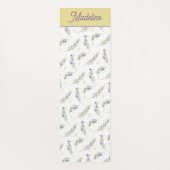 Tapis De Yoga Nom de monogramme de branche d'olive vert sauge (Dos)