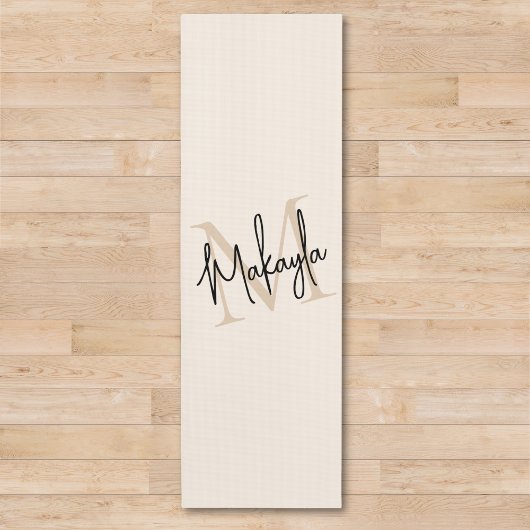 Tapis De Yoga Nom de monogramme moderne 