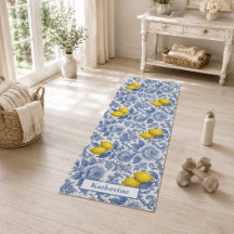 Nom de motif botanique citron bleu vintage