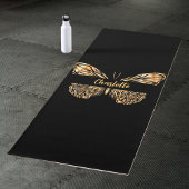 Tapis De Yoga nom de papillon en or noir