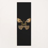 Tapis De Yoga nom de papillon en or noir (Devant)