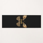 Tapis De Yoga nom de papillon en or noir (Devant (Horizontal))