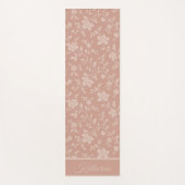 Tapis De Yoga Nom de script à motif floral rose églantine (Devant)