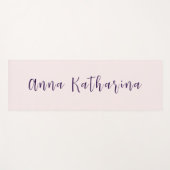 Tapis De Yoga Nom de script élégant Solid Blush (Devant (Horizontal))