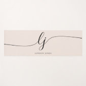 Tapis De Yoga Nom de signature Simple Calligraphie Blush Pink (Devant (Horizontal))