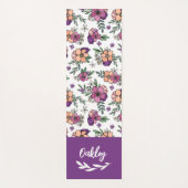Tapis De Yoga Nom des fleurs de pêche violet dans le script de b (Devant)