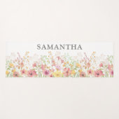 Tapis De Yoga Nom du Fleur sauvage rose (Devant (Horizontal))