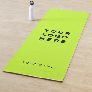 Tapis De Yoga Nom du logo de l'entreprise Neon Yellow Green Inst