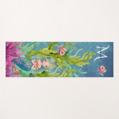 Tapis De Yoga Nom du monogramme mignon Sirène (Devant (Horizontal))