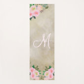 Tapis De Yoga Nom du monogramme personnalisé à la crème chic (Devant)