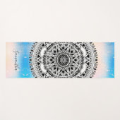 Tapis De Yoga Nom du Motif géométrique Mandala bleu (Devant (Horizontal))