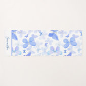 Tapis De Yoga Nom du papillon bleu moderne (Devant (Horizontal))