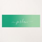 Tapis De Yoga Nom du script de dégradé minimal de lumière à vert (Devant (Horizontal))