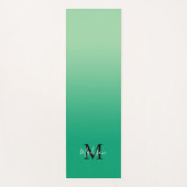 Tapis De Yoga Nom du script du monogramme de dégradé vert minima (Devant)