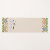 Tapis De Yoga Nom du script Floral Fleur sauvage personnalisé (Devant (Horizontal))