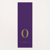 Tapis De Yoga Nom Du Script Monogramme Personnalisé Purple Et Or (Devant)