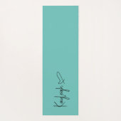 Tapis De Yoga Nom du script noir et de la menthe avec réversible (Dos)