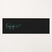 Tapis De Yoga Nom du script noir et de la menthe avec réversible (Devant (Horizontal))