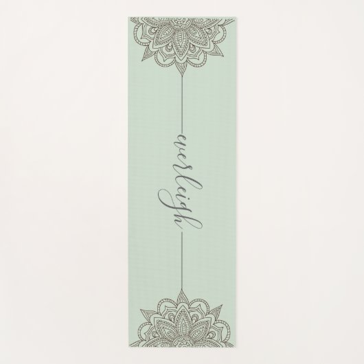 Tapis De Yoga Nom du script vert Mandala Yoga Mat (Devant)