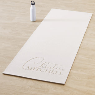 Tapis De Yoga Nom Écriture Féminine Ivoire