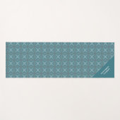 Tapis De Yoga Nom et Motif Turquoise rétro (Devant (Horizontal))