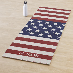 Tapis De Yoga Nom fait sur commande patriotique ou texte de