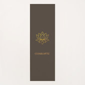 Tapis De Yoga nom fleur de lotus doré marron (Devant)