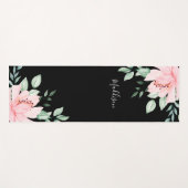 Tapis De Yoga Nom floral personnalisé (Devant (Horizontal))