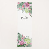 Tapis De Yoga Nom floral rose personnalisé (Devant)