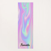 Tapis De Yoga Nom Idée cadeau Holographique rose Ombre (Dos)