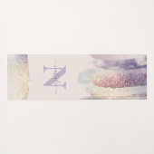 Tapis De Yoga Nom initial de la parties scintillant rose pourpre (Dos (Horizontal))