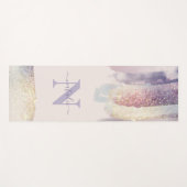 Tapis De Yoga Nom initial de la parties scintillant rose pourpre (Devant (Horizontal))