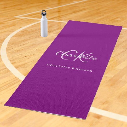 Tapis De Yoga Nom initial du monogramme violet