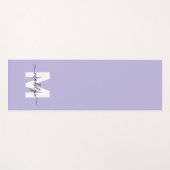 Tapis De Yoga Nom initial personnalisé Monogramme violet (Devant (Horizontal))