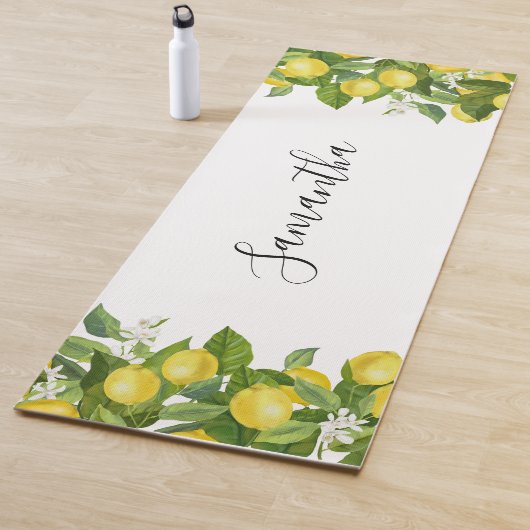 Tapis De Yoga Nom moderne citron citron (En situation)