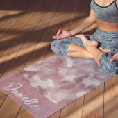 Tapis De Yoga Nom moderne Motif de camouflage rose Shimmer
