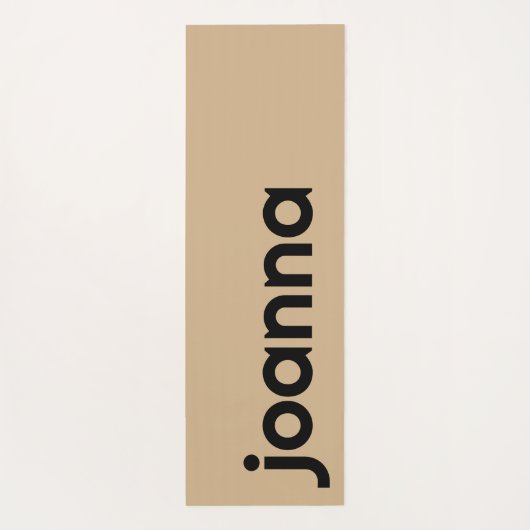 Tapis De Yoga Nom moderne Tan | Style simple (Dos)