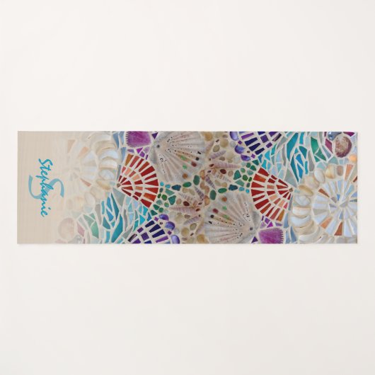 Tapis De Yoga Nom Monogram Beach Thème (Devant (Horizontal))
